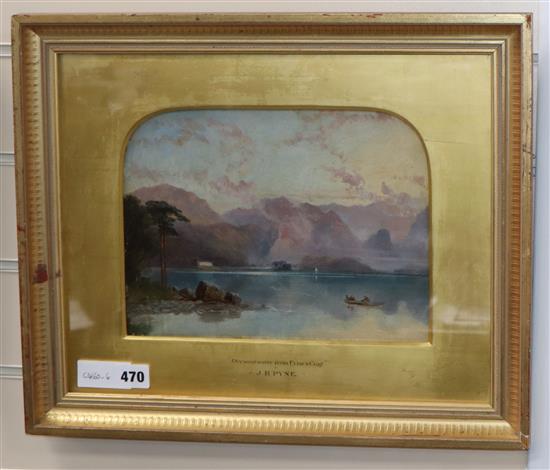 James Baker Pyne (1800-1870), oil on board, Lake scene, 21 x 28cm